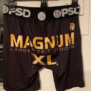 PSD Men's Black and Gold Boxer Briefs